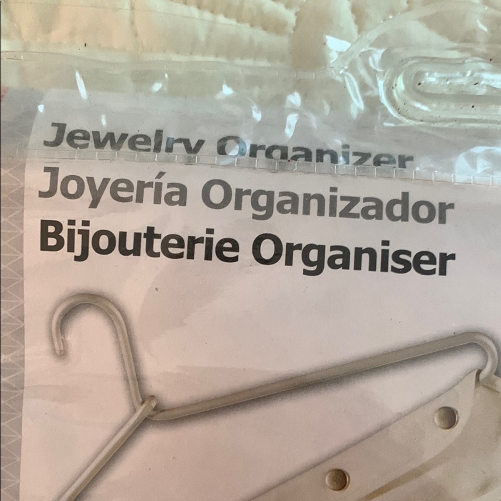 Hanging Jewelry Organizer with White and Clear Pockets - Picture 3 of 8